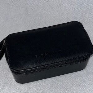 Black Leather Zippered Jewelry Case